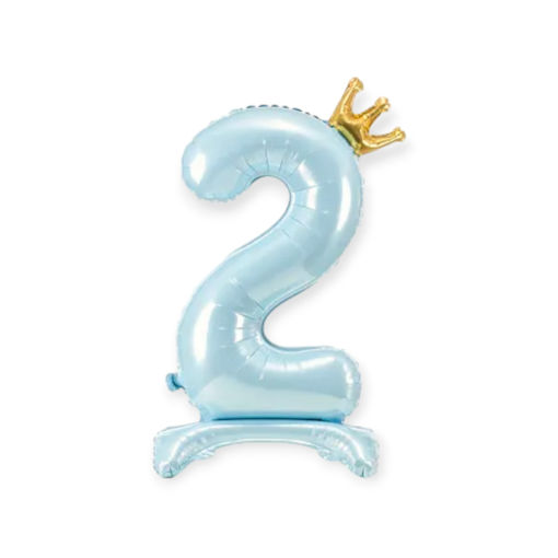Picture of STANDING FOIL BALLOON NUMBER 2 SKY BLUE 84CM